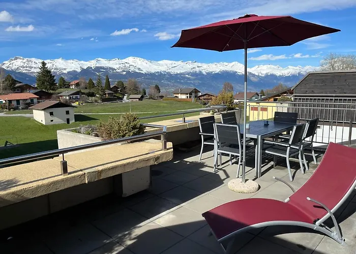 Au Village De Nax, Ravissant 2 Pieces Et Demi Avec Terrasse Apartamento